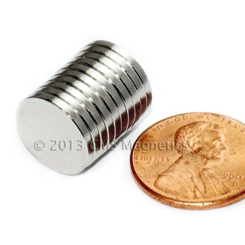 N45 neodymium magnet dia 1/2x 1/16&#034; bottle cap necklace craft magnets 500-count for sale