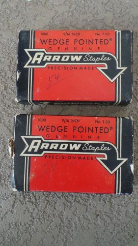 Pack of 2 (2000) Vintage Genuine Arrow Staples 9/16&#034; No. T-50