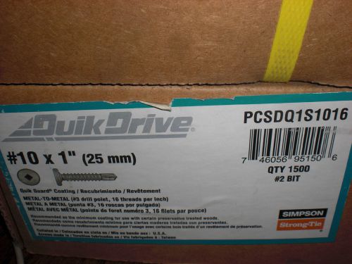 Quikdrive pcsdq1s1016 #10 x 1&#034; metal roofing-to-steel (1500) for sale