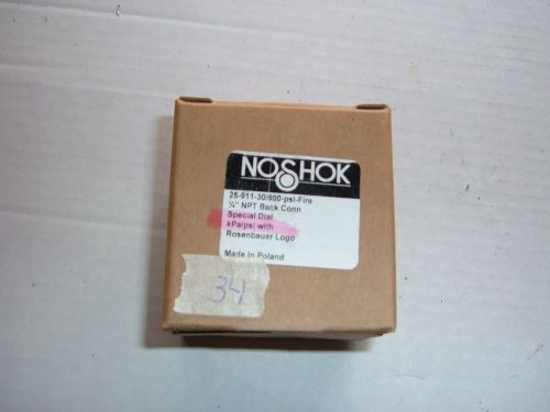 New noshok 0-600psi,-100 to 4000kpa fire truck gauge p/n 25-911-30/600psi-fire for sale