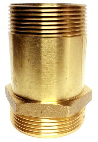 1-1/2&#034; brass fire hose/hydrant  adapter nipple 1-1/2&#034; male nstx 1-1/2&#034; male npt for sale