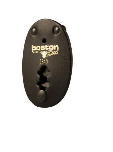 Boston leather 5840-1 oval clip-on badge holder for shield shaped badges, black for sale