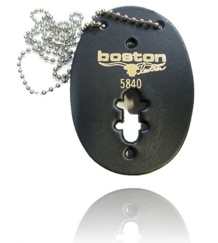 Boston leather 5840c oval badge holder with neck chain for sale