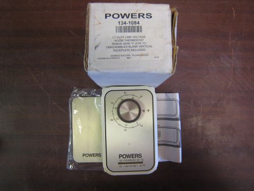 POWERS 134-1084 LIGHT DUTY LINE VOLTAGE  ROOM THERMOSTAT NEW FREE SHIPPING