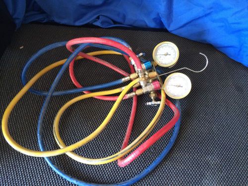 R134a  A/C Manifold Gauge Set 5FT Colored Hose Air Conditioner Freon