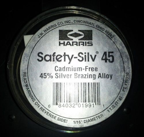 Harris safety-silv 45 45% silver solder brazing alloy 1 troy ounce for sale