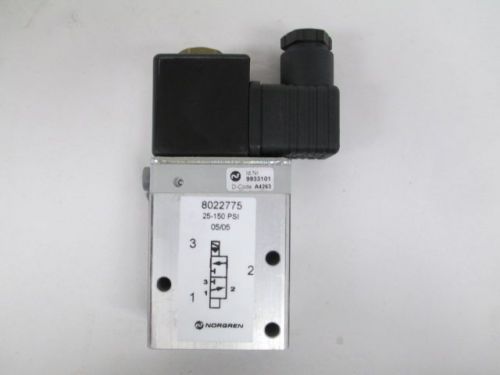 Norgren 8022775 120v-ac 3-way 1/4in npt solenoid valve 25-150psi d202955 for sale