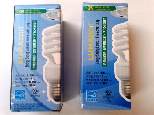 LOT OF 3 COMPACT FLUORESCENT LIGHT (CFL) BULBS 13W - BRAND NEW IN BOX