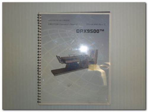 AXIOM DRX9500 CHIROPRACTIC CERVICAL SPINAL TABLE ORIGINAL OPERATOR&#039;S MANUAL
