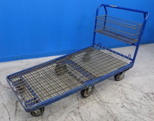 Heavy duty portable flatbed type utility cart w/ basket for sale