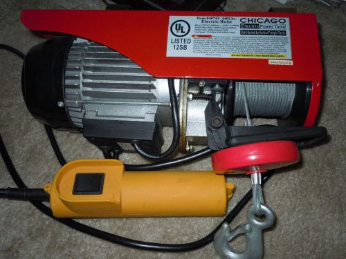 Chicago Electric Power Tools Electric Hoist 440 Lb 120V - Item #40765 1725 RPM