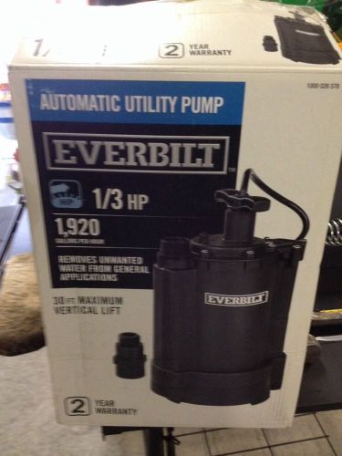 Everbilt 1/3 hp automatic utility pump for sale