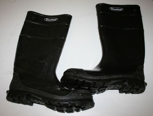 Durawear black 16&#034; pvc plain toe boots size 12 for sale