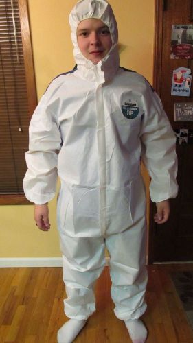 Lakeland micro max 3p_white coveralls / blue back_hood_size xl_lot of 11 for sale
