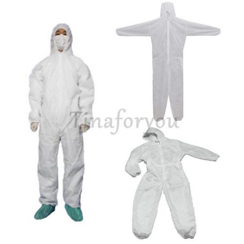 Disposable white coveralls dust spray suit siamese non-woven dust-proof clothing for sale