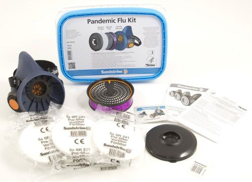 Sundstrom H05-5421S Pandemic Flu Respirator Kit with SR 100 S/M Silicone Half Ma