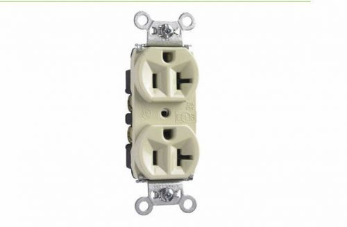 Pass &amp; seymour #5326-i 20a hard spec grade duplex receptacle - ivory for sale