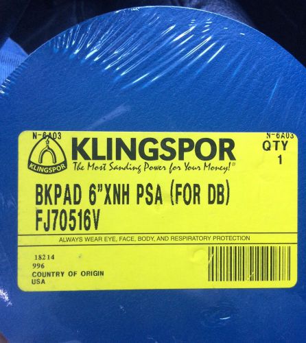 Klingspor 6&#034; x no hole psa backing pad for sale