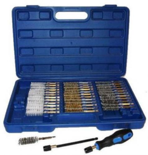 38Pc 1/4&#034; Hex Shank Brass Stainless Nylon Industrial Wire Brush Set
