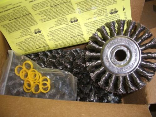 Osborn 4&#034; knotted steel wire brush wheel .020&#034; x 1/2-5/8 ah edp 26030 for sale