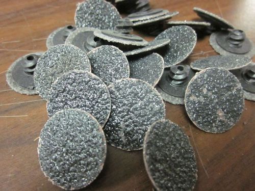 25pc 1&#034; 36 GRIT ROLOC COOKIE DISCS SILICON CARBIDE SANDING DISC ROLL LOCK TYPE R