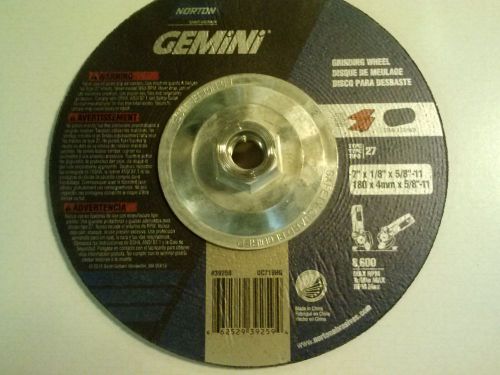 New norton 7&#034;x1/8&#034;x5/8-11 grinding wheel gemini 662529-39259 qty of 8 type 27 for sale