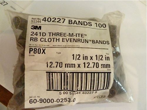 3M 40227 RB CLOTH  EVENRUN BANDS 241D SANDING 1/2 IN X 1/2 IN P80X BAGOF 100