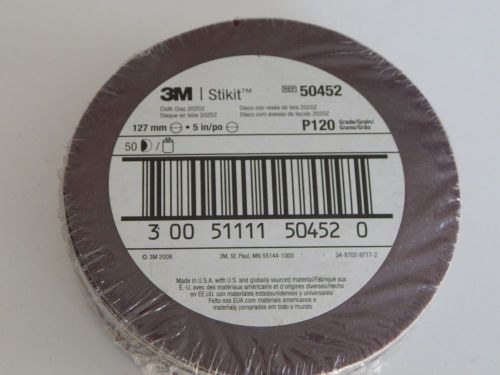 3M  Stikit 202DZ 120 Grit 5&#034; Discs  (Pack of 50) Fits Backing Pad 50452