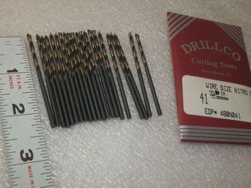 21 piece  wire size # 41 Drill Bits 0.0960&#034; Drillco  EDP 480N041 USA  (Loc2)