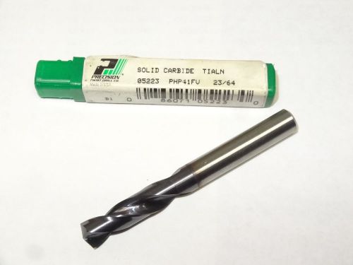 New ptd 23/64&#034; php41fv carbide 2fl screw machine length twist drill tialn 05223 for sale