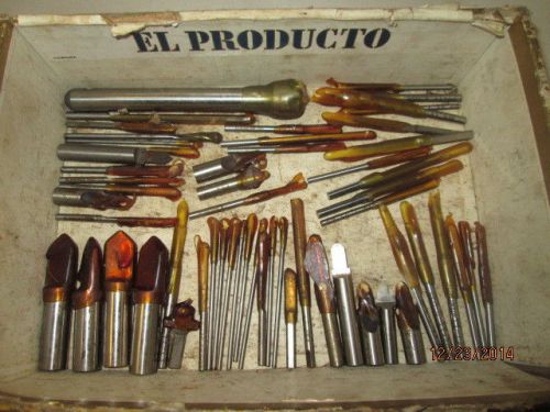 Machinist lathe mill lot of new unused mills drills ends cutters tool bits etc for sale