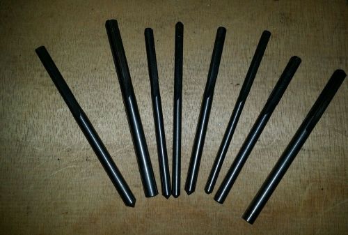 Set of 8 Solid Carbide Reamers 4 Flutes