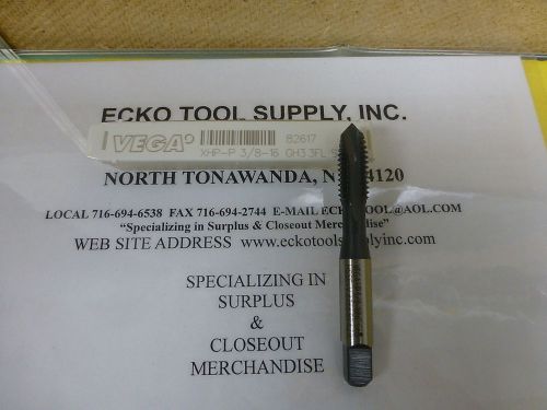 SPIRAL POINT TAP 3/8-16 CNC TYPE/STAINLESS 3 FLUTE BLACK OXIDE NEW VEGA $6.50