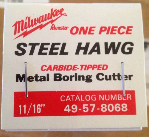 Milwaukee 11/16&#034; One Piece Steel Hawg Cutter 49-57-8068 Brand New