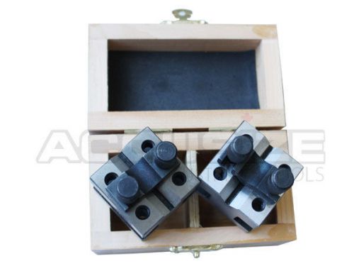 1-3/8&#039;&#039; x 1-3/8&#039;&#039; ultra-precision v-block &amp; clamp set in fitted box, #eg10-9011 for sale