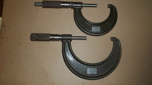 2 Vintage Lufkin Micrometer gauges 1-2 inch 2-3 inch No.1942-No.1913