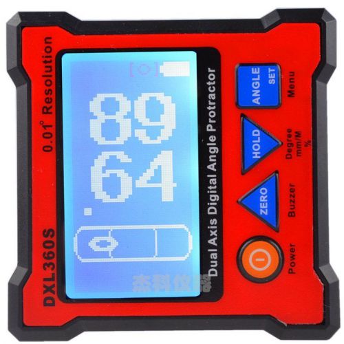 Digital LCD Protractor Inclinometer Single &amp; Dual Axis Level Box 0.01° DXL360S