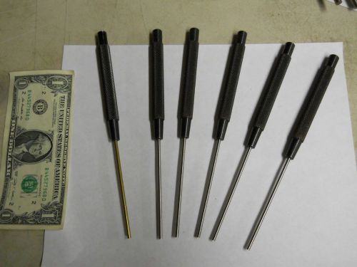 Starrett  #248 drive pin punches 6 pieces.  steel &amp; brass  1/8&#034; dia.  new for sale