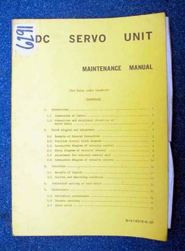 Fanuc Maintenance Manual for DC Servo Unit (Inv.18033)