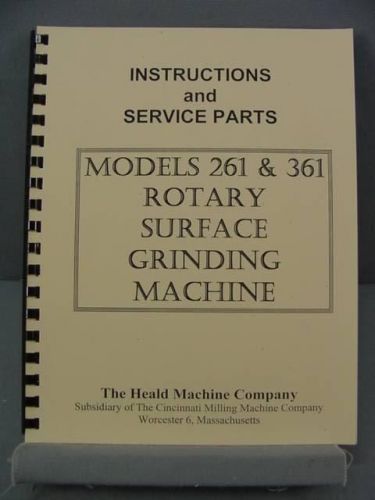 Heald 261 &amp; 361 Rotary Grinder Instruction &amp; Parts Manual