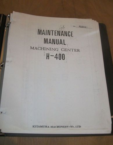 Kitamura h-400 maintenance manual for sale