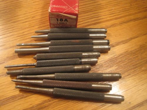 10 Starrett Punches, Modified, Bent, Magnetized, Machinist Tools