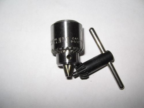Jacobs # 0 drill chuck/key, jt0 mount, 0-5/32&#034; capacity, nos, tbl for sale