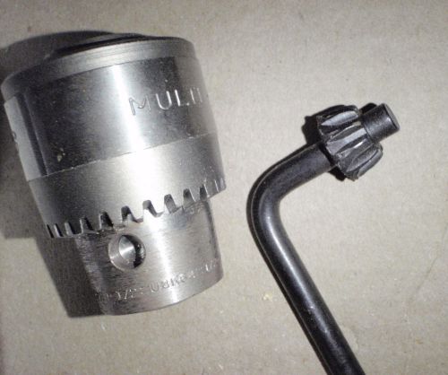 Vintage jacobs 5764 drill press chuck &amp; key 1/2 ubk 64 thread mount multi craft for sale