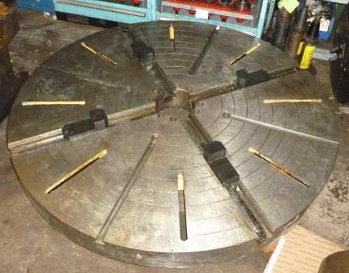 UNUSED 60&#034; 4-JAW FACE PLATE CHUCK FOR LATHE / VTL PLAIN BACK W/ T-SLOTS