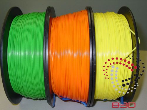 1.75 mm Filament 4 3D Printer. PLA GREEN,ORANGE,YELLOW BUNDLE SPOOLS