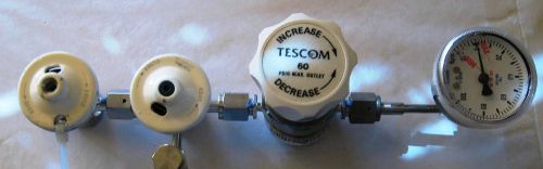1/4&#034; High Purity Gas Stick Tescom 60 Regulator, Gauge, 2 Tescom Valves