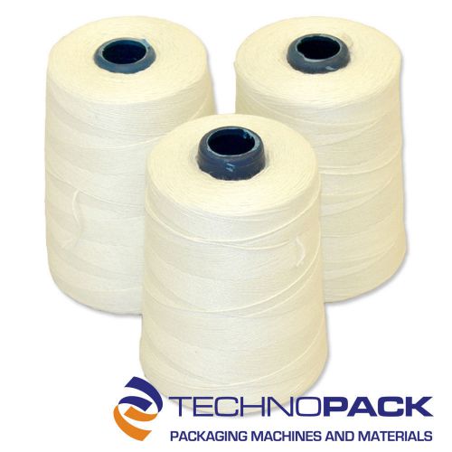6 CONES HEAVY DUTY WHITE SPOOLS SEWING THREAD FOR PORTABLE BAG CLOSER 3600