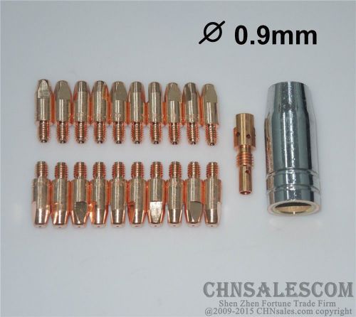 22 pcs mb 25ak mig/mag welding  gun contact tip 0.9x28 gas nozzle tip holder for sale