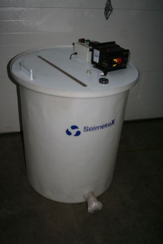Plastic tank 100 gallon w/ chem-feed metering pump for sale
